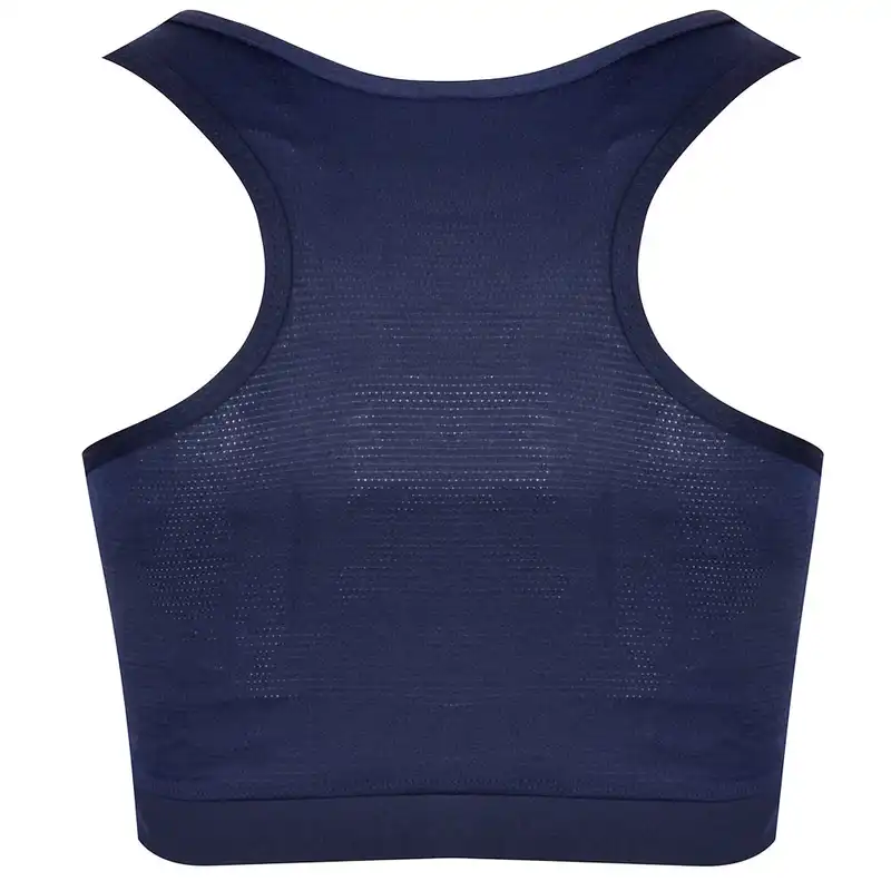 نیم تنه ورزشی زنانه مدل 268003614 جلو زیپ دار رنگ سورمه ای