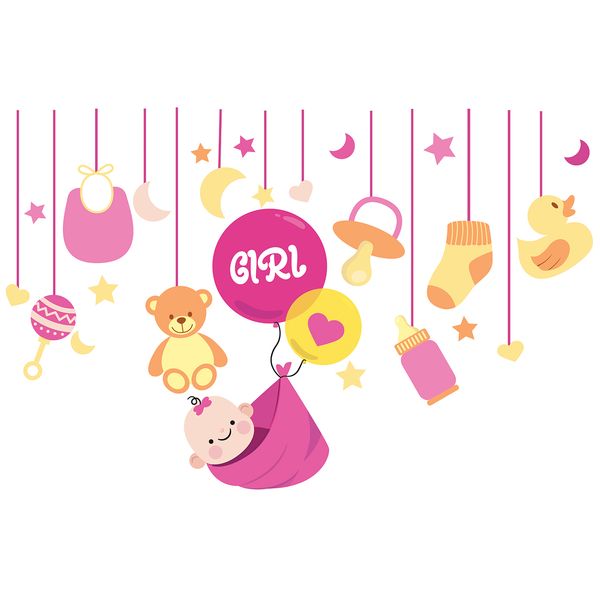 استیکر دیواری سالسو طرح baby girl h.k استیکر دیواری سالسو طرح baby girl h.k