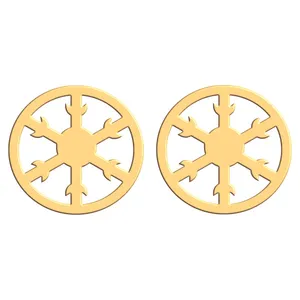 گوشواره طلا 18 عیار زنانه فرشته مدل اسلیمی WEL-000020