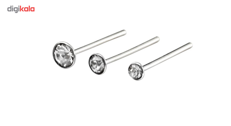 پیرسینگ بینی نقره بیسیک مدل T154C بسته سه عددی