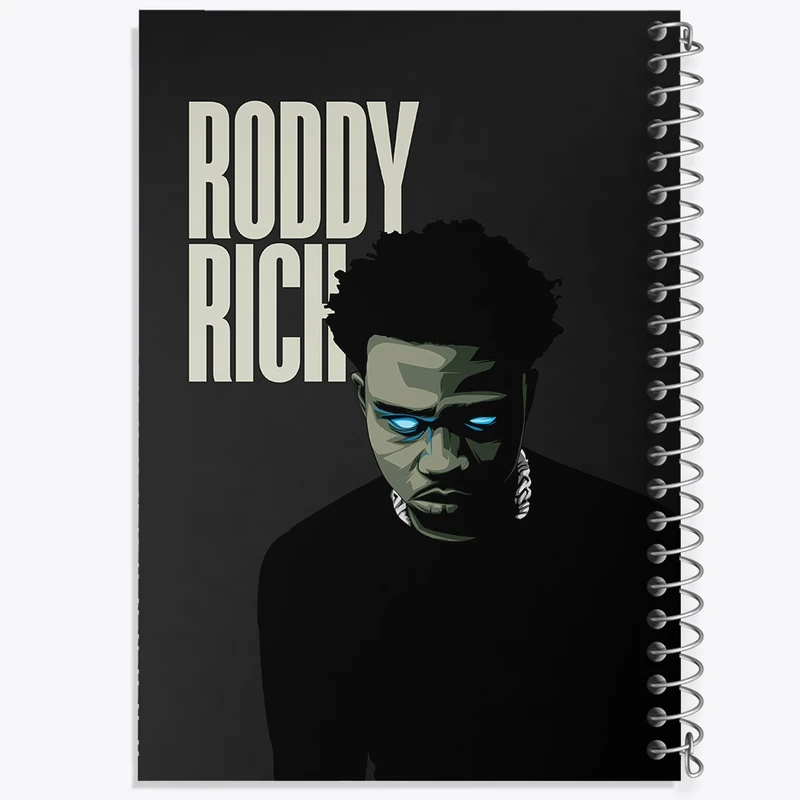 دفتر شطرنجی 50 برگ خندالو مدل رودی ریچ (Roddy Ricch) کد F732