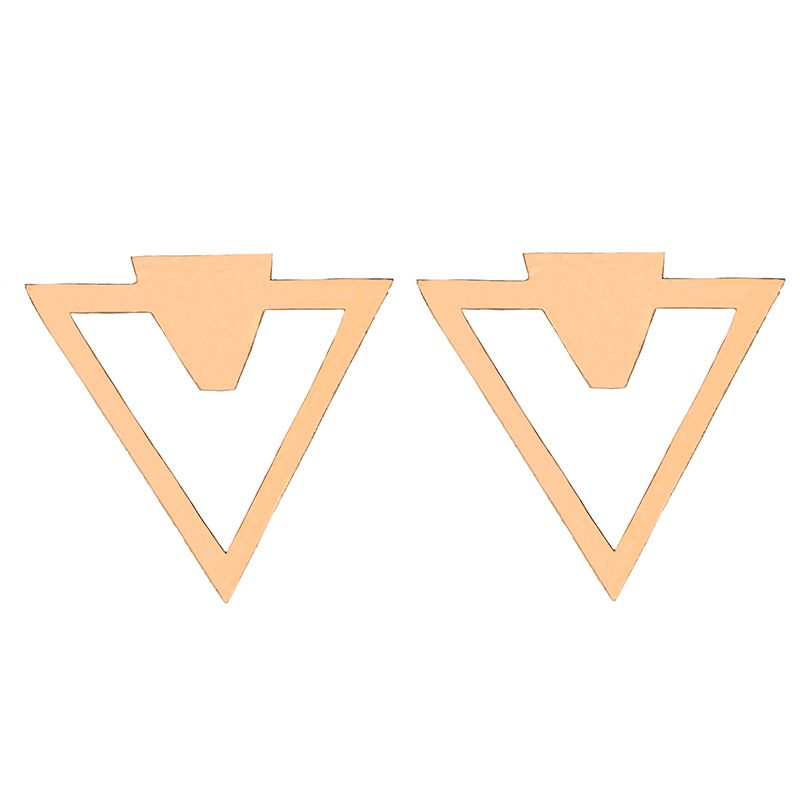 گوشواره طلا 18 عیار زنانه کرابو طرح مثلث هندسی مدل Kr5063 -  - 1