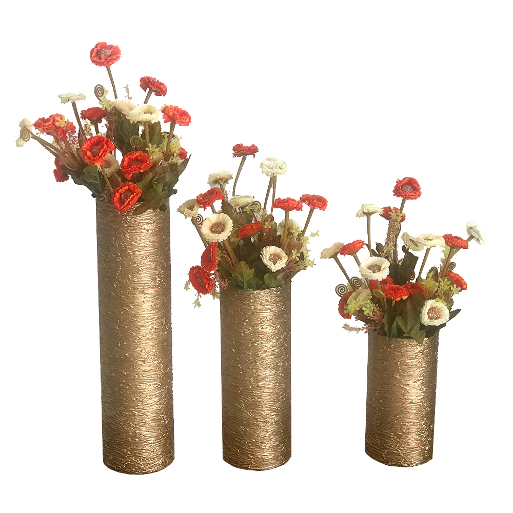 گلدان به همراه گل مصنوعی مدل رومنس کد w-o مجموعه 3 عددی