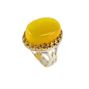 انگشتر نقره مردانه پارلا گوهر مدل شرف الشمس کد 3782