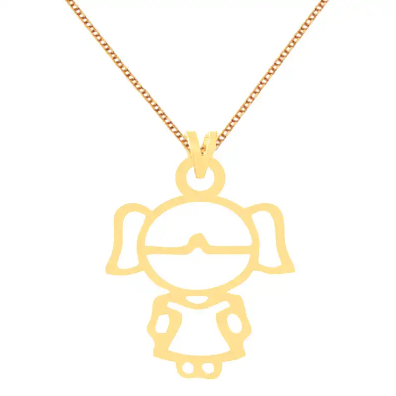 گردنبند طلا 18 عیار زنانه الن نار مدل دختربچه ELN70357