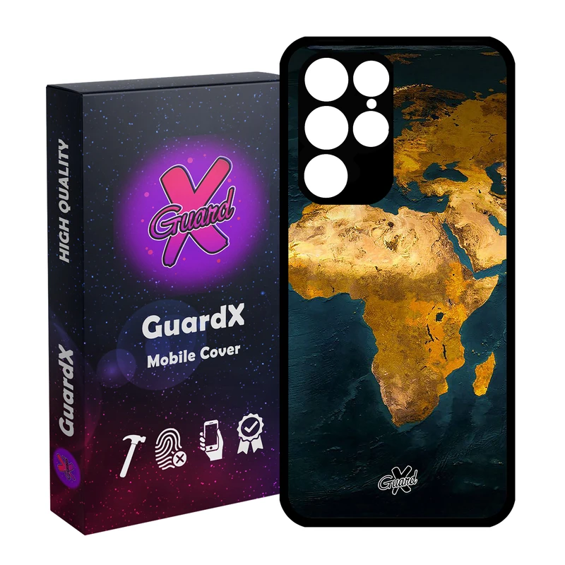 کاور گارد ایکس طرح Map مدل Glass10291 مناسب برای گوشی موبایل سامسونگ Galaxy S22 Ultra