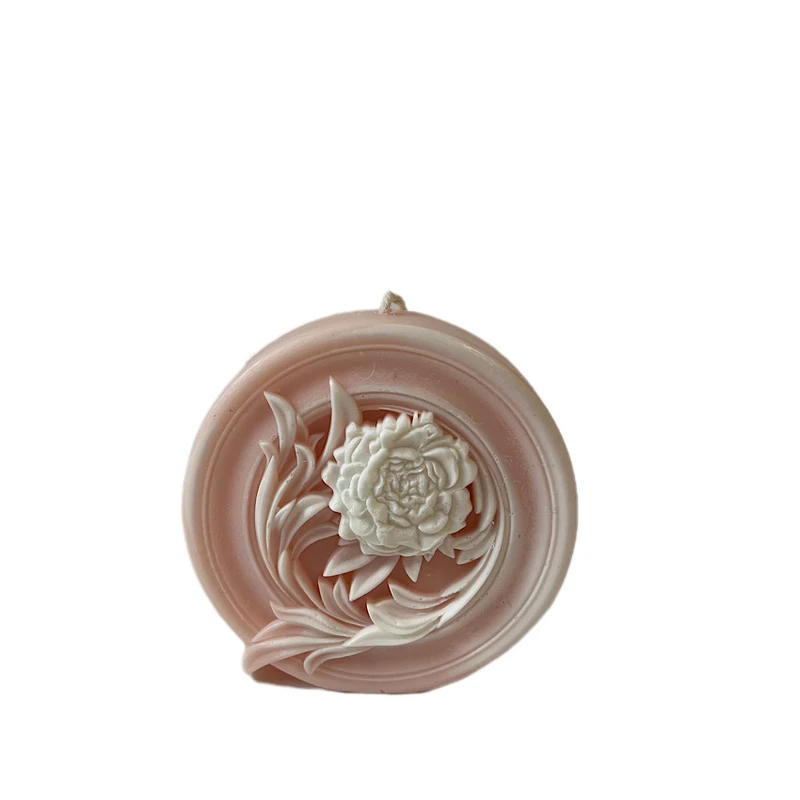 شمع دست‌ساز بدون‌بو مدل سکه پیونی زمان اتمام 3 ساعت