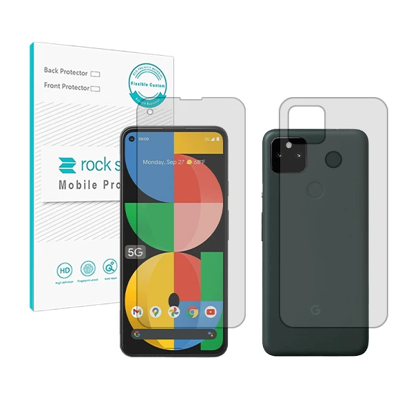 محافظ صفحه نمایش شفاف راک اسپیس مدل HyGEL مناسب برای گوشی موبایل گوگل Pixel 5a 5G به همراه محافظ پشت گوشی