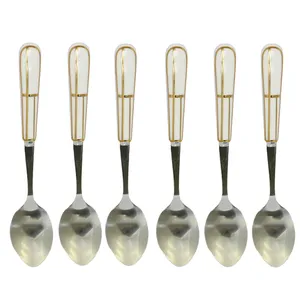 قاشق چای خوری طرح ماربل بسته 6 عددی