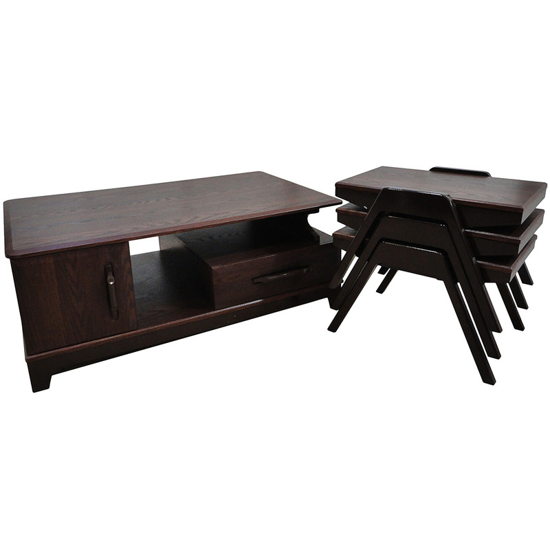 میز جلومبلی آمیتیس مدل CTHFB13 - 480 با 3 عدد میز عسلی