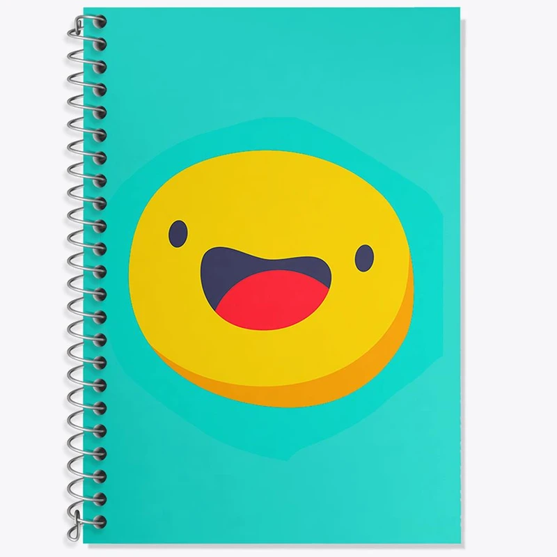 دفتر زبان 50 برگ خندالو مدل دو خط طرح ایموجی Emoji کد 3008