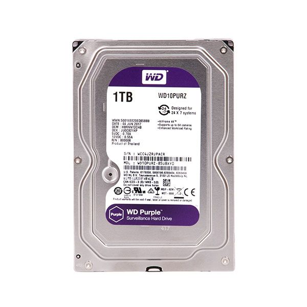 هارددیسک اینترنال وسترن دیجیتال مدل Purple WD10PURZ ظرفیت 1 ترابایت 