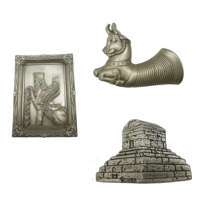 مگنت فلزی جام هنر مدل هخامنشی مجموعه سه عددی