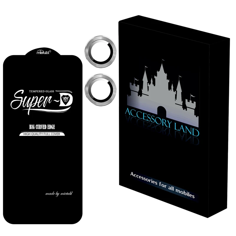 محافظ لنز دوربین اکسسوری لند مدل RINGSD مناسب برای گوشی موبایل اپل iPhone 13 به همراه محافظ صفحه نمایش