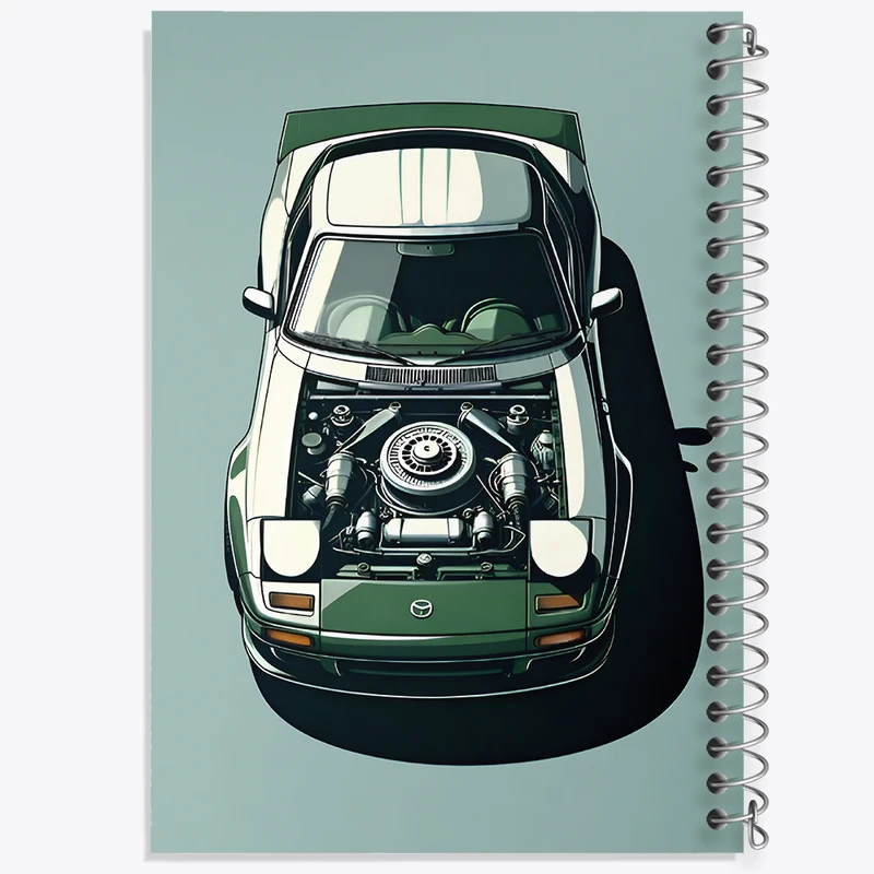 دفتر ژورنال نویسی 50 برگ خندالو مدل نقطه ای طرح موتور ماشین کد F8009