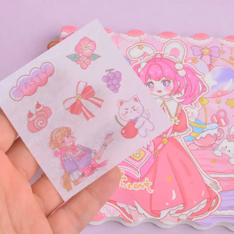 دفترچه یادداشت 100 برگ طرح دختر و خرگوش به همراه استیکر - بسته 2 عددی