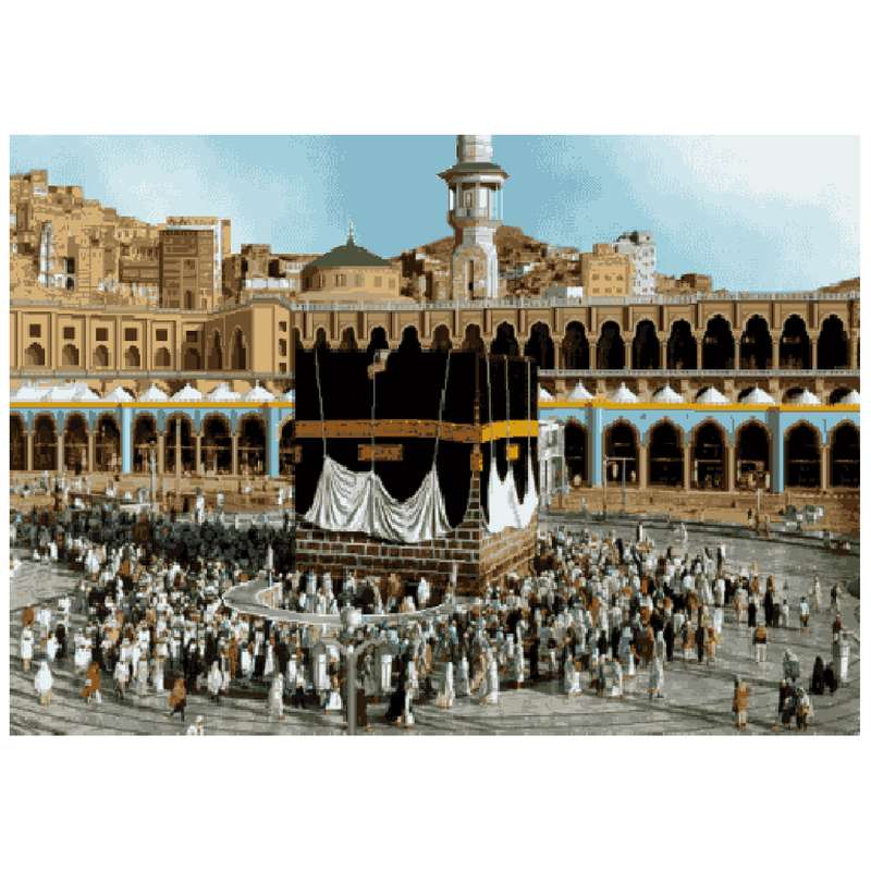 نخ و نقشه تابلو فرش سیرمان طرح کعبه کد 1856
