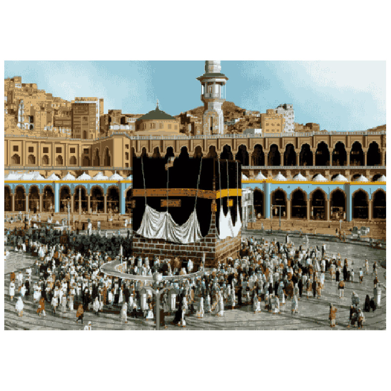 نخ و نقشه تابلو فرش سیرمان طرح کعبه کد 1856