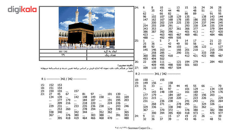 نخ و نقشه تابلو فرش سیرمان طرح کعبه 3 کد 2217 نخ و نقشه تابلو فرش سیرمان طرح کعبه 3 کد 2217