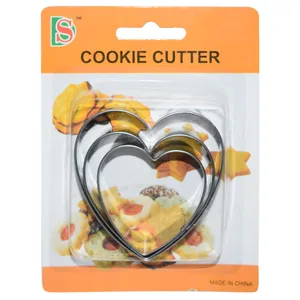 کاتر شیرینی و بیسکوییت Cookie Cutter مدل قلب بسته 3 عددی 