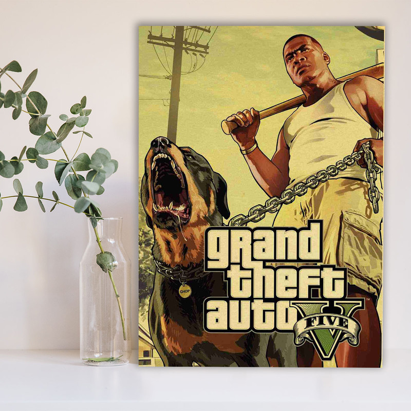 تابلو شاسی گالری استاربوی طرح بازی GTA V مدل Grand Theft Auto 001