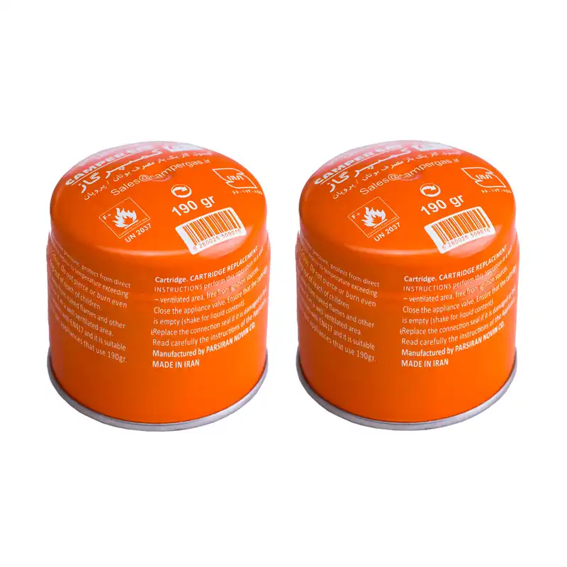 کپسول گاز 190 گرمی کمپرگاز مدل K-190 بسته 2 عددی