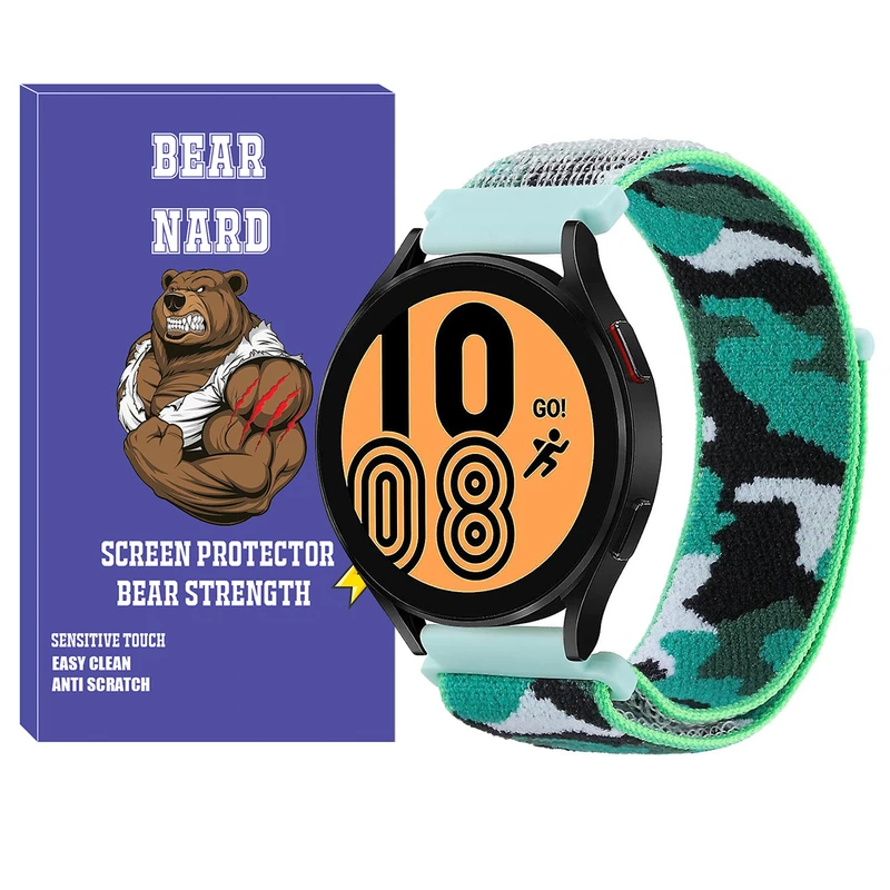 بند برنارد مدل Nylon-Army-BR مناسب برای ساعت هوشمند سامسونگ Galaxy watch 4/5/6 سایز 40/43/44/46/47mm