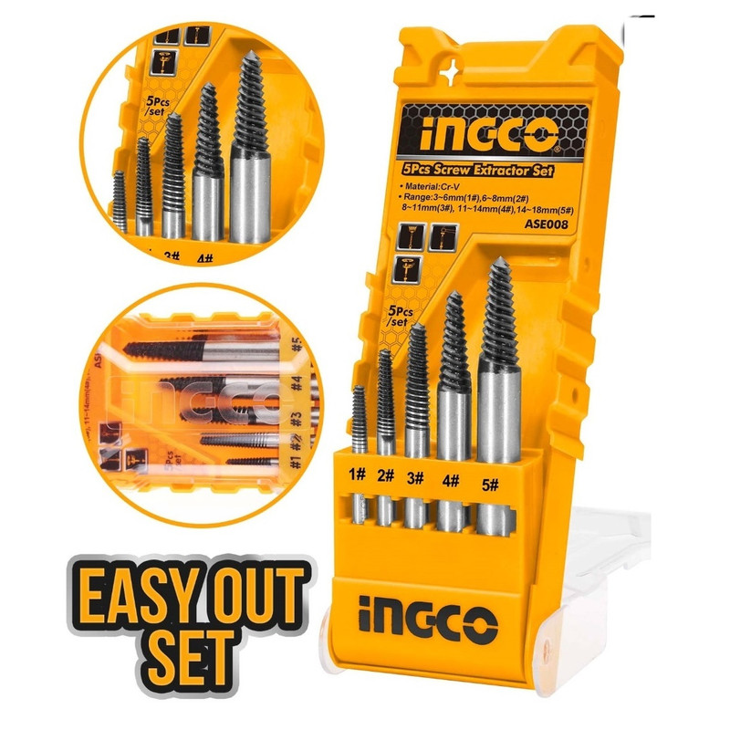 قلاویز چپ گرد اینکو مدل ASE-008-5pcs مجموعه 5 عددی