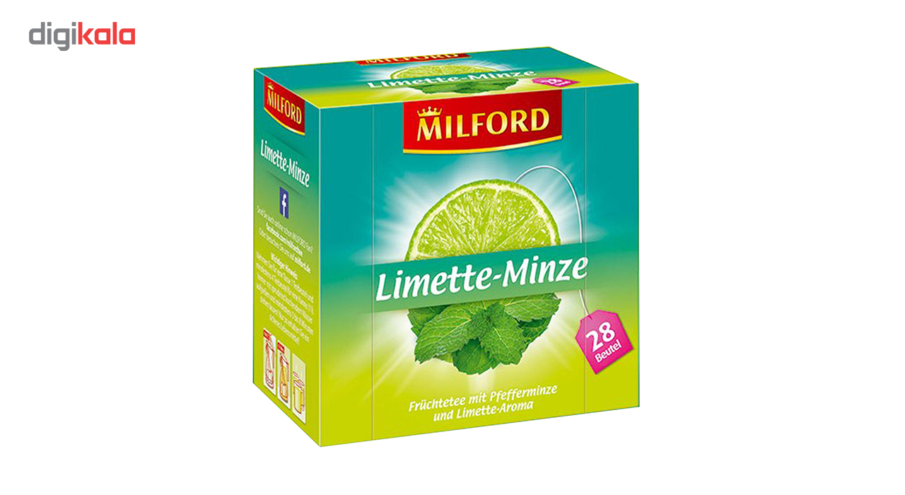 دمنوش آلمانی لیمو نعناع میلفورد مدل Limette Minze بسته 28 عددی