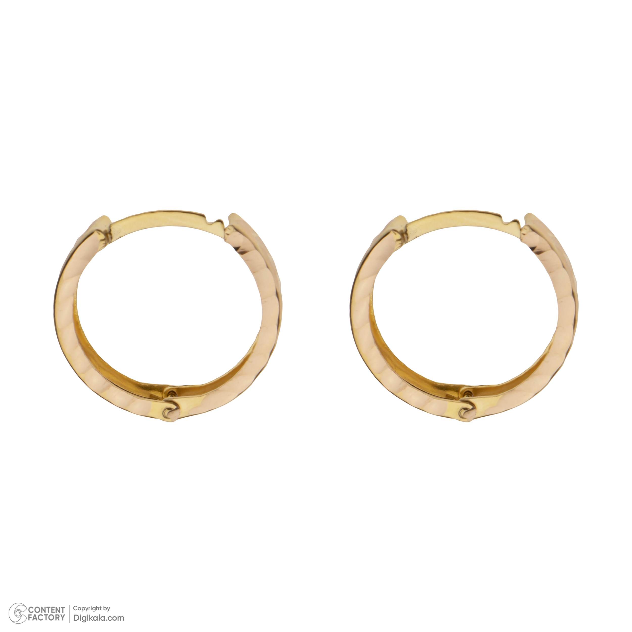 گوشواره حلقه‌ای طلا 18 عیار زنانه گلدم مدل E-3070036