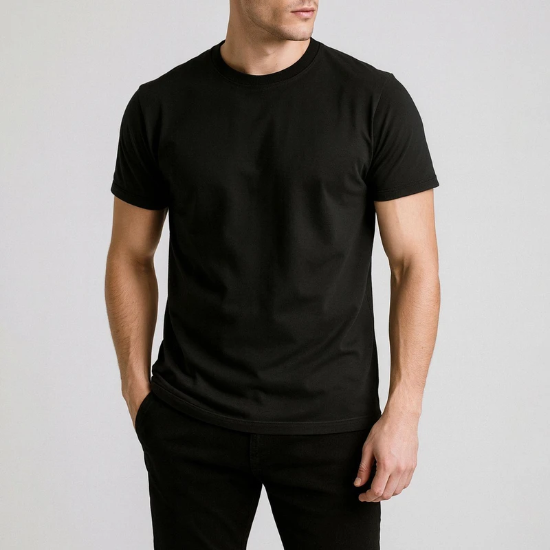 تی شرت آستین کوتاه مردانه مدل یقه گرد ساده basic