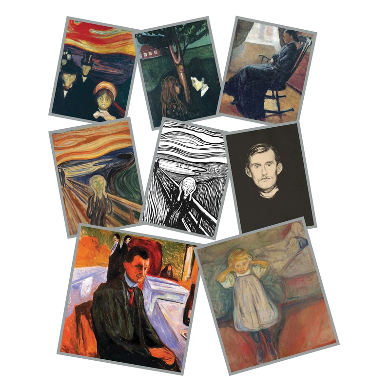 استیکر لپ تاپ طرح نقاشی های معروف اثر ادوارد مونک کد 2139 مجموعه 8 عددی