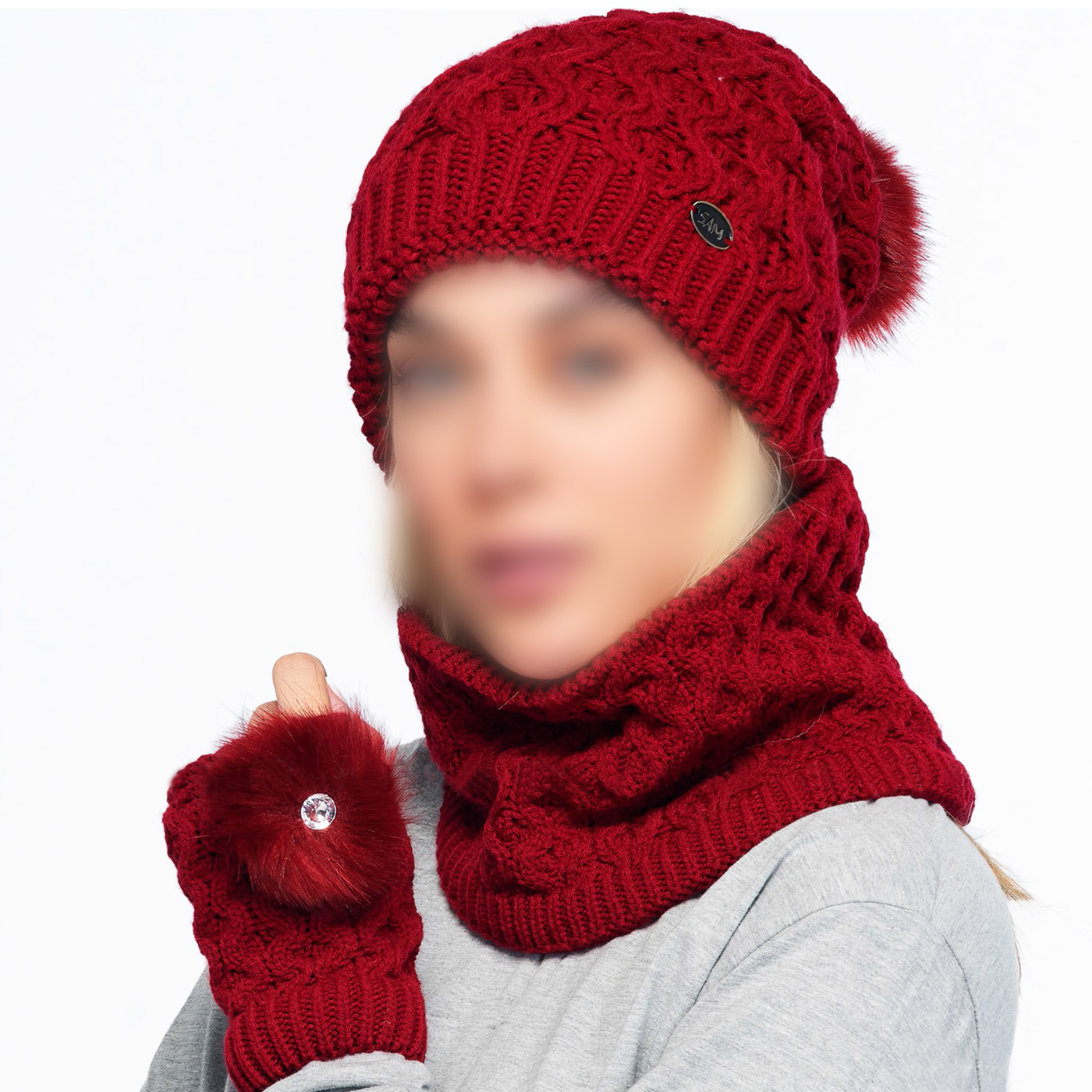 ست کلاه و شال گردن و ساق دست سام مدل 0011کد 225