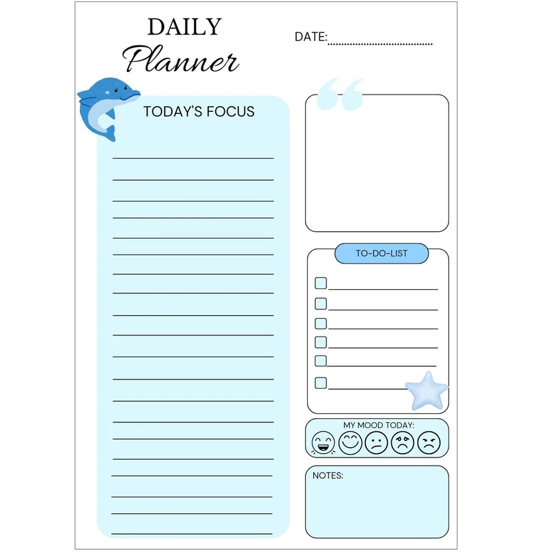 کاغذ یادداشت A5 مدل planner to do list کد 977 مجموعه 20 عددی