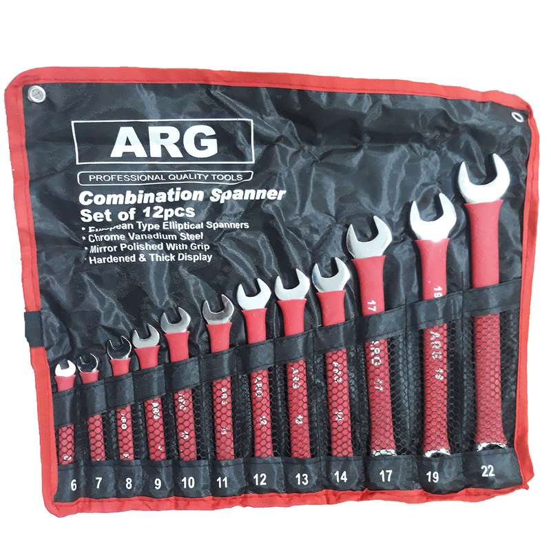 مجموعه 12 عددی آچار یکسر تخت یکسر رینگی مدل ARG