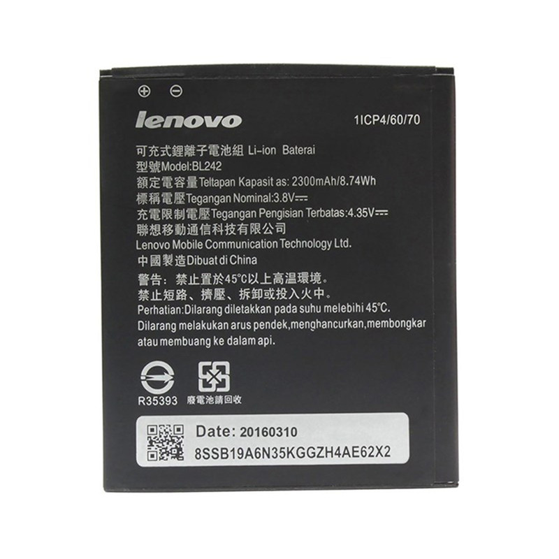 باتری موبایل لنوو مدل BL242 با ظرفیت 2300mAh مناسب برای گوشی های موبایل لنوو A6000