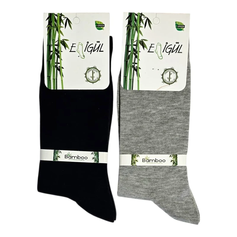 جوراب ساق بلند مردانه بامبو مدل BMB011 بسته 2 عددی 