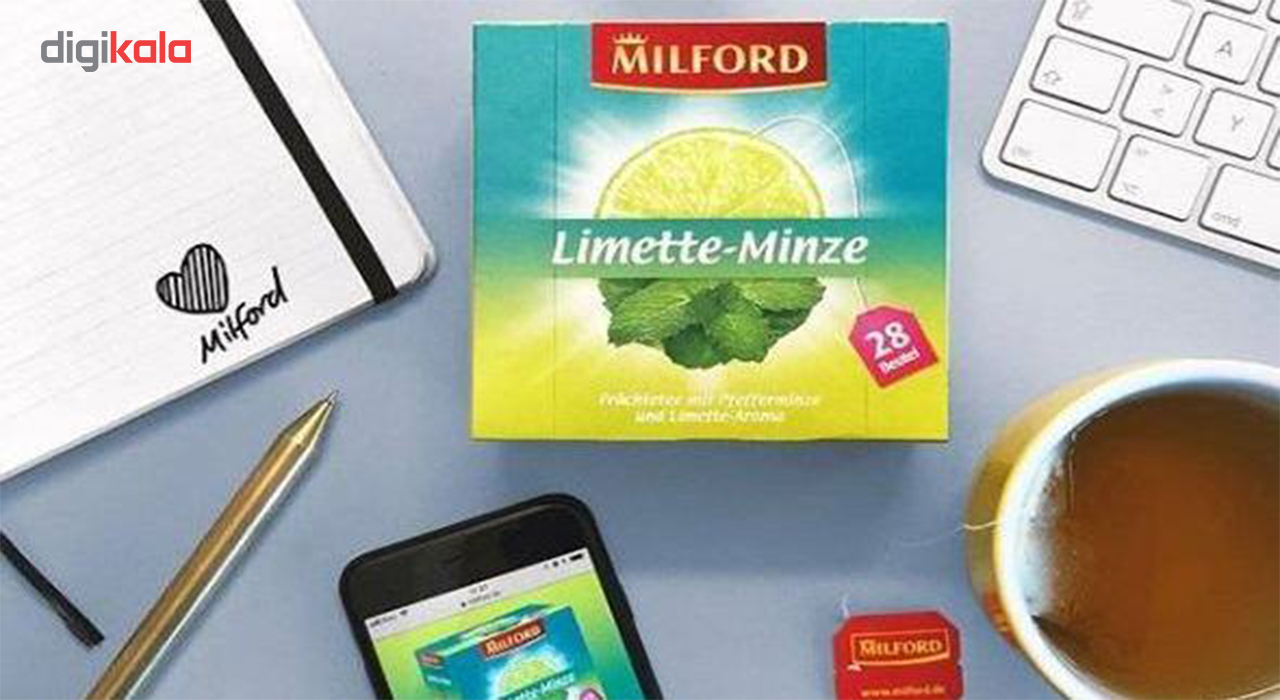 دمنوش آلمانی لیمو نعناع میلفورد مدل Limette Minze بسته 28 عددی