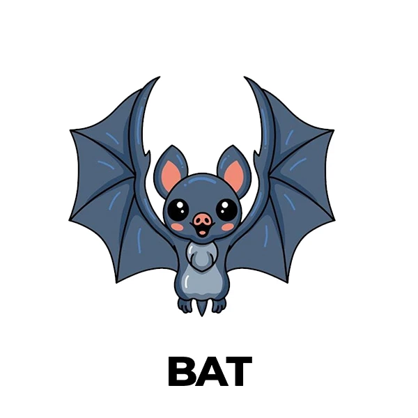 استیکر پارچه و لباس پاد آفرین طرح کارتونی خفاش کد 3065