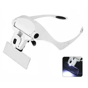 Eyeglasses bracket/headband interchangeable magnifier with 2LED -upgraded version