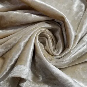 پارچه پرده عرض 1.5 متر مدل مخمل نازک رنگ کرم