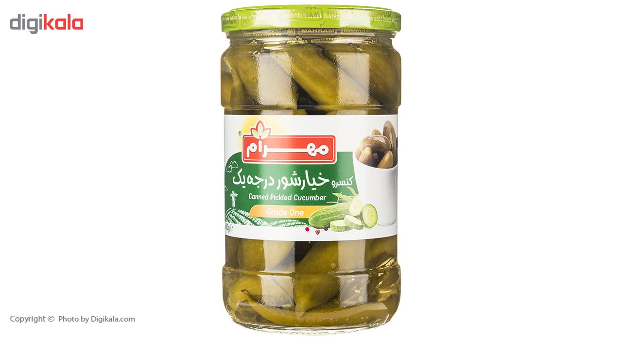 خیارشور درجه یک مهرام مقدار 680 گرم