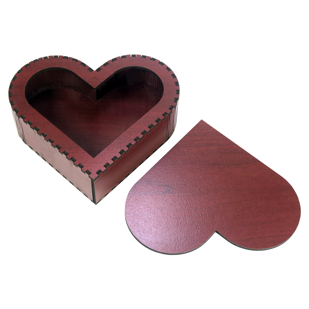 جعبه هدیه چوبی مرکوری شاپ مدل قلب کد 051003 سایز 3 × 6 × 6