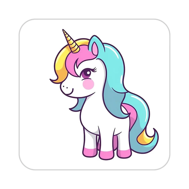 زیر لیوانی کاکتی طرح اسب تک شاخ و یونیکورن مدل mp30482