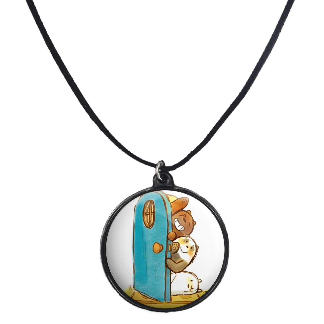 گردنبند پرمانه طرح خرس‌های کله‌فندقی کد pmb.10233 مدل دو طرفه