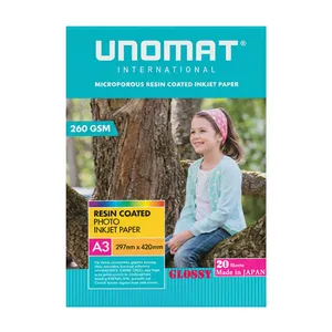 کاغذ چاپ عکس فتوگلاسه یونومات مدل 260g سایز A3 بسته 20 عددی