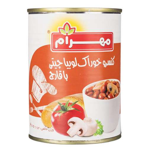 کنسرو خوراک لوبیا چیتی با قارچ مهرام مقدار 400 گرم