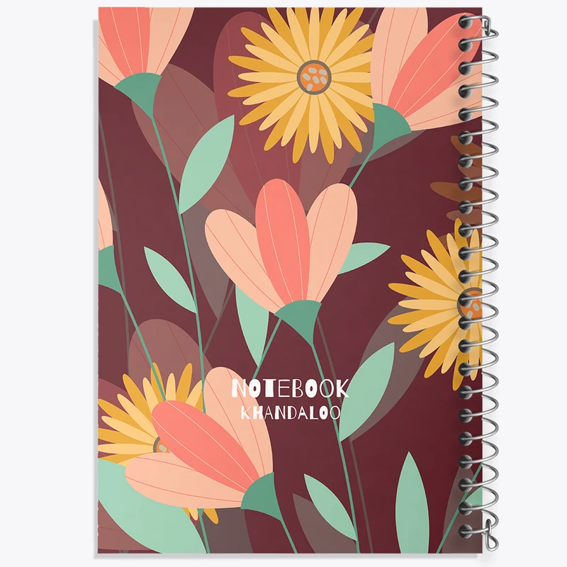 دفتر شطرنجی 50 برگ خندالو مدل گل گلی کد N1185