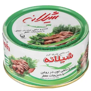 کنسرو ماهی تون در روغن با سبزیجات معطر شیلانه- 180 گرم