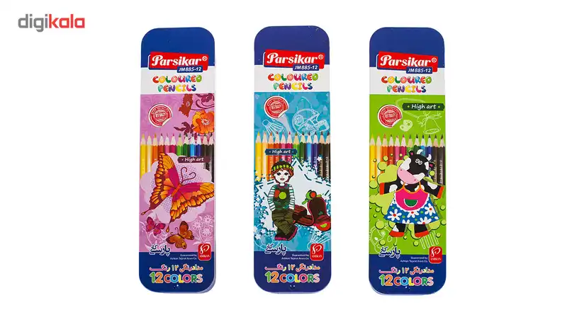 مداد رنگی 12 رنگ پارسي كار مدل JM885-12
